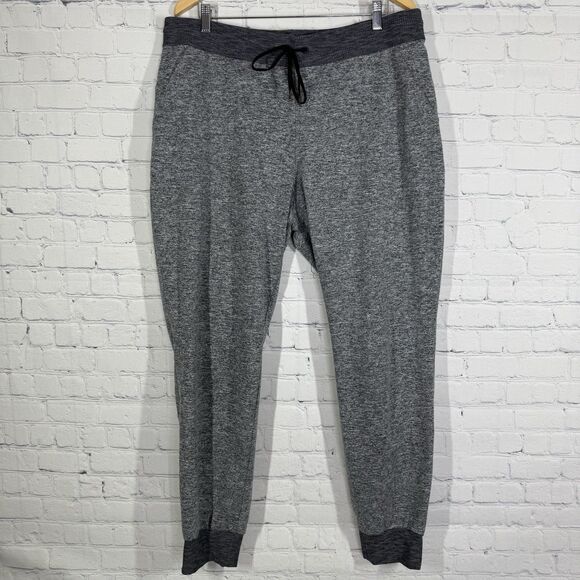 Athleta Jogger Sweatpants Women XL Gray Black Pull On Leggings Activewear Active - Picture 1 of 12